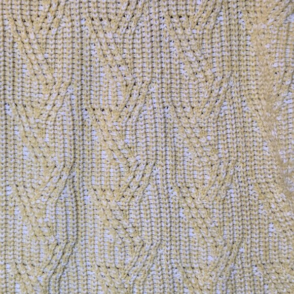 Caslon Rib Cable Knit Mock Neck Sweater S Yellow Vibrant Heritage Fall Pullover - Picture 6 of 10